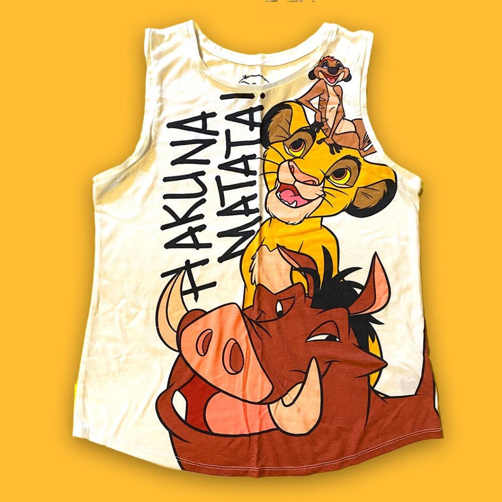 Disney The Lion King Simba Pumbaa Timon Hakuna Matata Graphic Tank Top